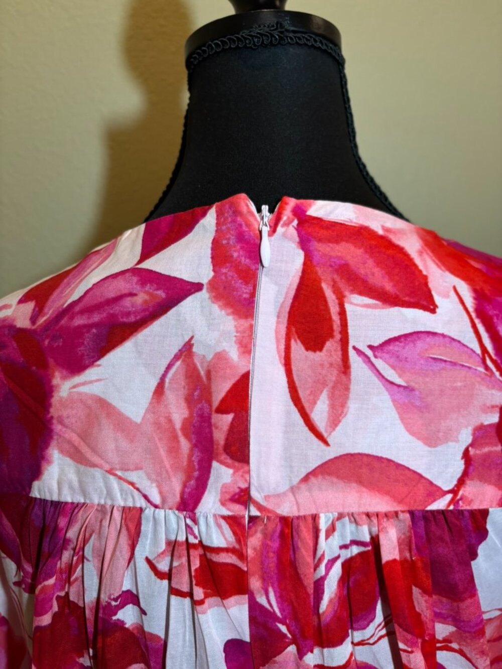 Calvin Klein Floral Puff Sleeve Belted Fit & Flare Dress Size 16 - Picture 11 of 13